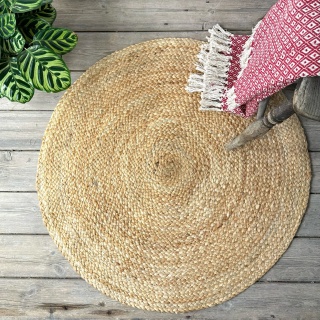 100% sustainable Jute round Rug available in four sizes